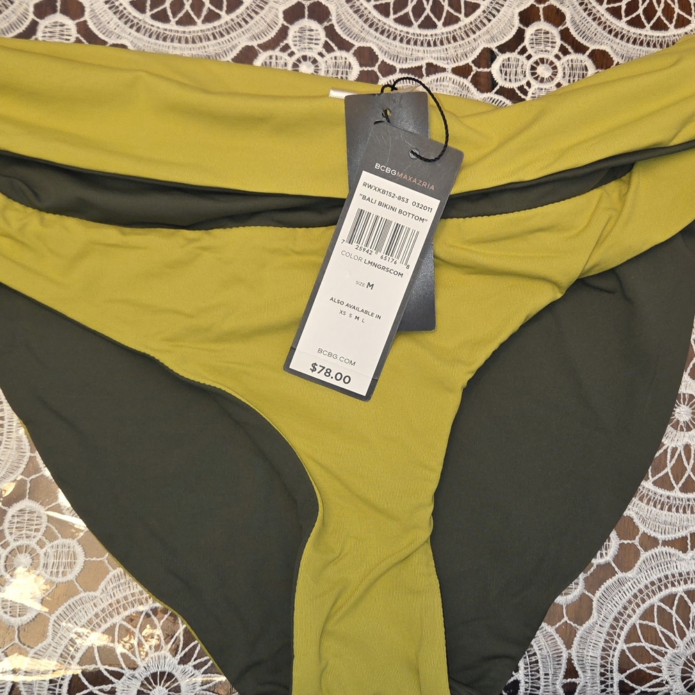 BCBGMaxAzria Two-Tone Bikini - Olive and Lime